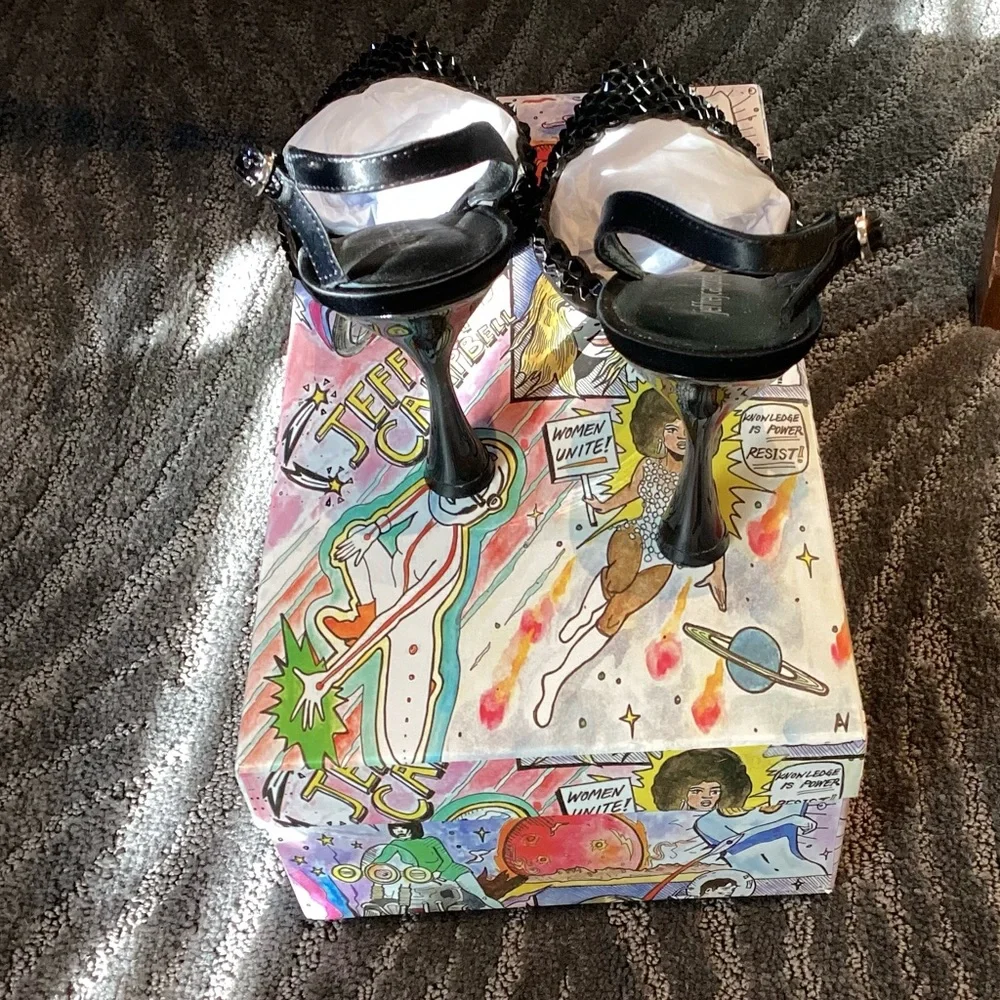 Jeffrey Campbell Shiner Slingback Rhinestone pointed toe pump size 9 Worn 1x - Picture 13 of 15